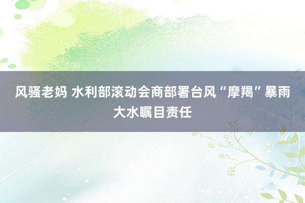 风骚老妈 水利部滚动会商部署台风“摩羯”暴雨大水瞩目责任