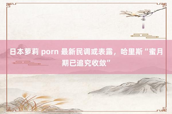 日本萝莉 porn 最新民调或表露，哈里斯“蜜月期已追究收敛”