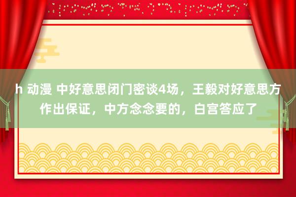 h 动漫 中好意思闭门密谈4场，王毅对好意思方作出保证，中方念念要的，白宫答应了