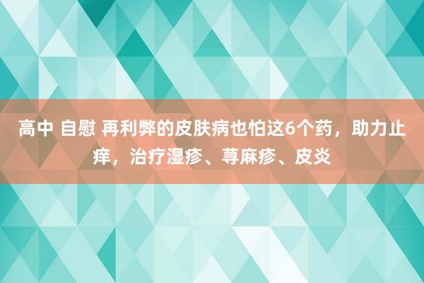 高中 自慰 再利弊的皮肤病也怕这6个药，助力止痒，治疗湿疹、荨麻疹、皮炎