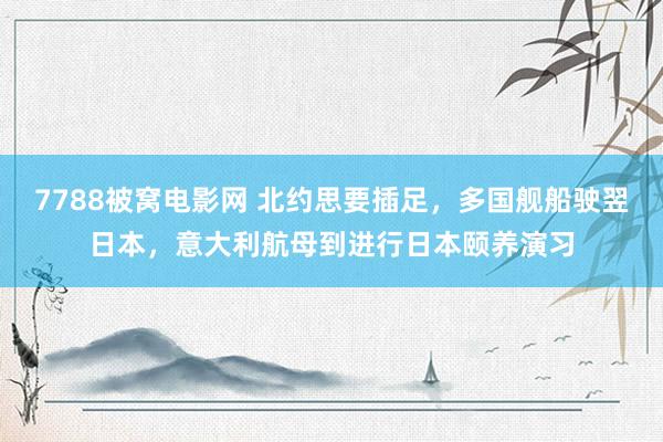 7788被窝电影网 北约思要插足，多国舰船驶翌日本，意大利航母到进行日本颐养演习