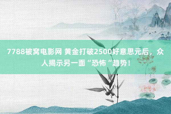 7788被窝电影网 黄金打破2500好意思元后，众人揭示另一面“恐怖“趋势！