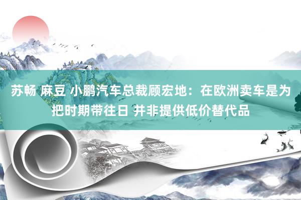 苏畅 麻豆 小鹏汽车总裁顾宏地：在欧洲卖车是为把时期带往日 并非提供低价替代品