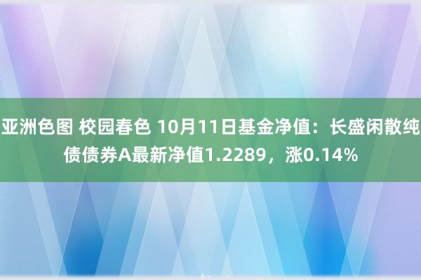 亚洲色图 校园春色 10月11日基金净值：长盛闲散纯债债券A最新净值1.2289，涨0.14%