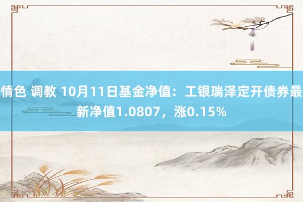 情色 调教 10月11日基金净值：工银瑞泽定开债券最新净值1.0807，涨0.15%