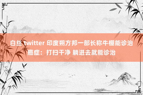 白丝 twitter 印度朔方邦一部长称牛棚能诊治癌症：打扫干净 躺进去就能诊治