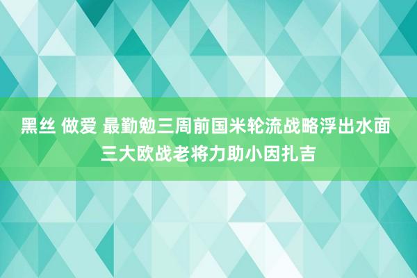 黑丝 做爱 最勤勉三周前国米轮流战略浮出水面 三大欧战老将力助小因扎吉