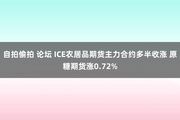 自拍偷拍 论坛 ICE农居品期货主力合约多半收涨 原糖期货涨0.72%