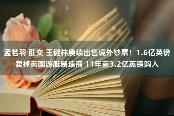 孟若羽 肛交 王健林赓续出售境外钞票！1.6亿英镑卖掉英国游艇制造商 11年前3.2亿英镑购入