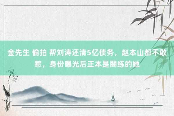 金先生 偷拍 帮刘涛还清5亿债务，赵本山都不敢惹，身份曝光后正本是闇练的她