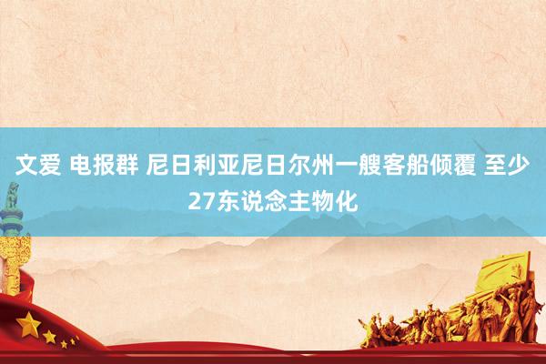 文爱 电报群 尼日利亚尼日尔州一艘客船倾覆 至少27东说念主物化