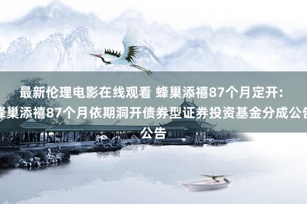 最新伦理电影在线观看 蜂巢添禧87个月定开: 蜂巢添禧87个月依期洞开债券型证券投资基金分成公告