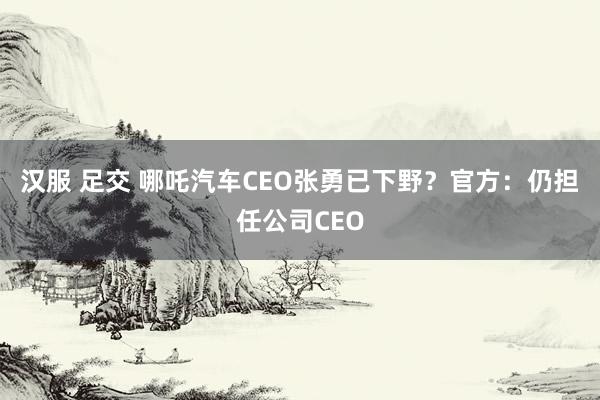 汉服 足交 哪吒汽车CEO张勇已下野？官方：仍担任公司CEO