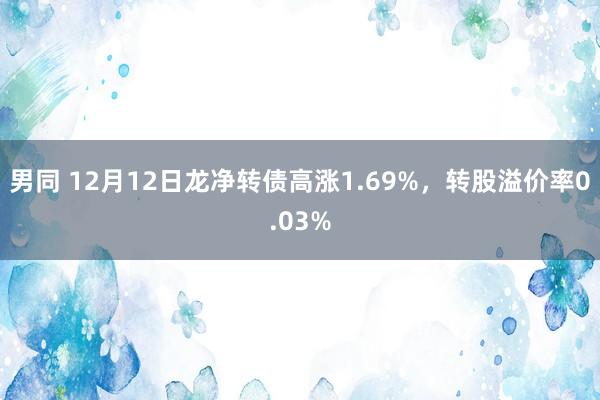 男同 12月12日龙净转债高涨1.69%，转股溢价率0.03%