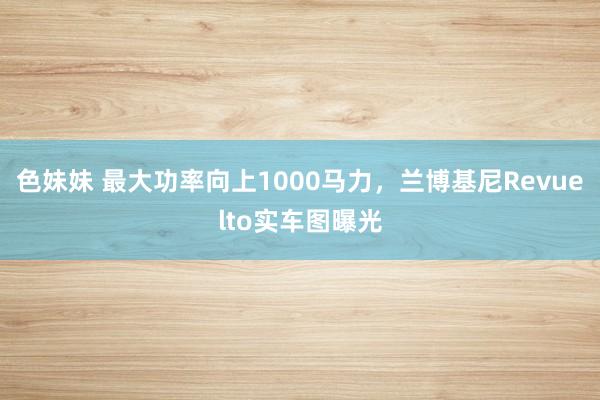 色妹妹 最大功率向上1000马力，兰博基尼Revuelto实车图曝光