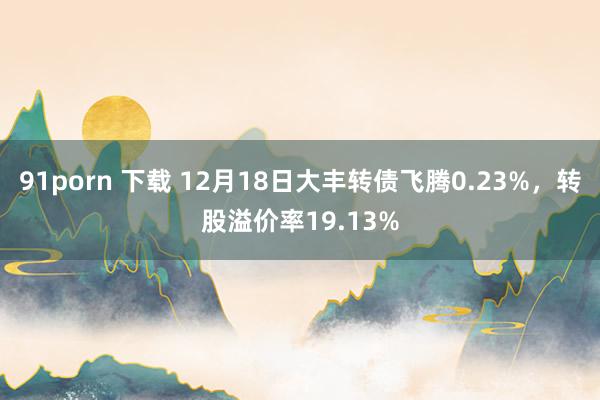 91porn 下载 12月18日大丰转债飞腾0.23%，转股溢价率19.13%