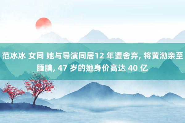 范冰冰 女同 她与导演同居12 年遭舍弃, 将黄渤亲至腼腆, 47 岁的她身价高达 40 亿