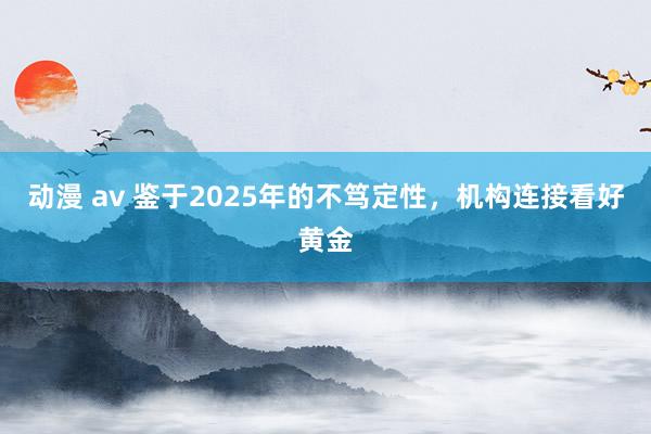 动漫 av 鉴于2025年的不笃定性，机构连接看好黄金