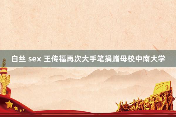 白丝 sex 王传福再次大手笔捐赠母校中南大学