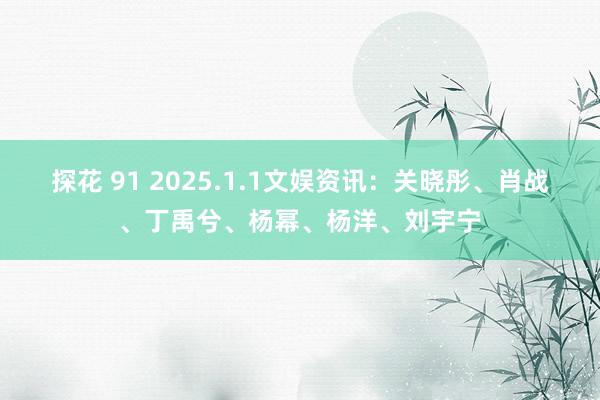 探花 91 2025.1.1文娱资讯：关晓彤、肖战、丁禹兮、杨幂、杨洋、刘宇宁