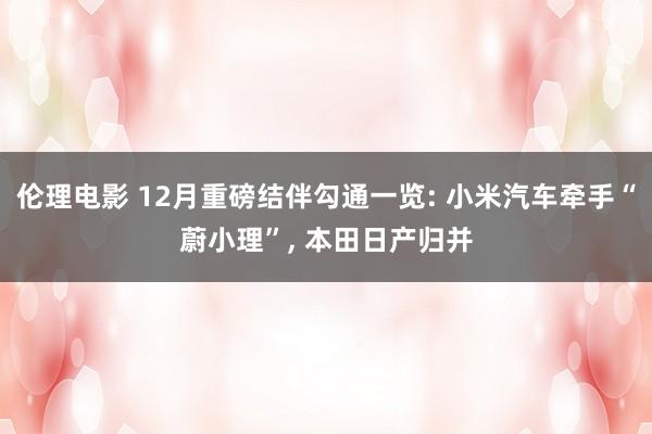 伦理电影 12月重磅结伴勾通一览: 小米汽车牵手“蔚小理”， 本田日产归并