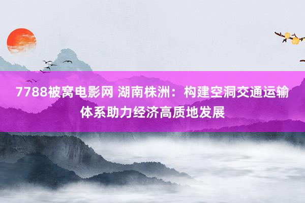 7788被窝电影网 湖南株洲：构建空洞交通运输体系助力经济高质地发展