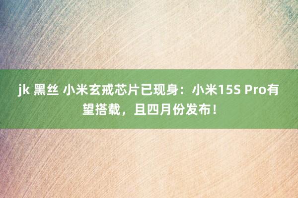 jk 黑丝 小米玄戒芯片已现身：小米15S Pro有望搭载，且四月份发布！