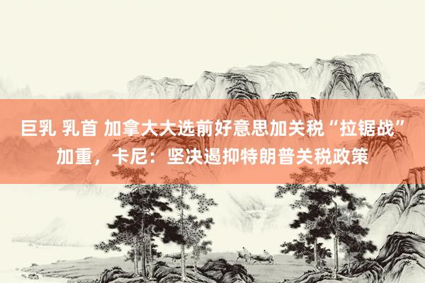 巨乳 乳首 加拿大大选前好意思加关税“拉锯战”加重，卡尼：坚决遏抑特朗普关税政策